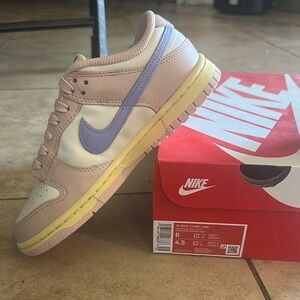 Nike Dunk Low Sneakers - Purple and Cream
